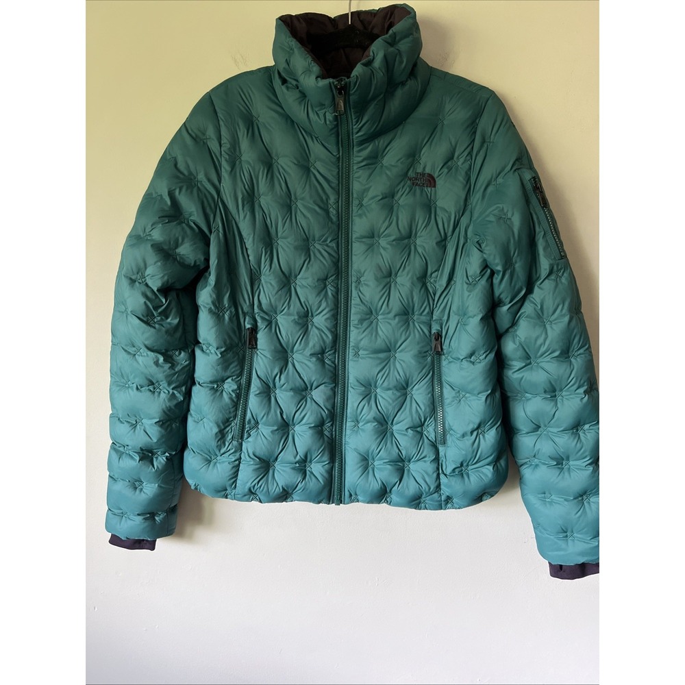 The North Face Holladown Crop Jacket Down Puffer Coat Women's Size M Teal